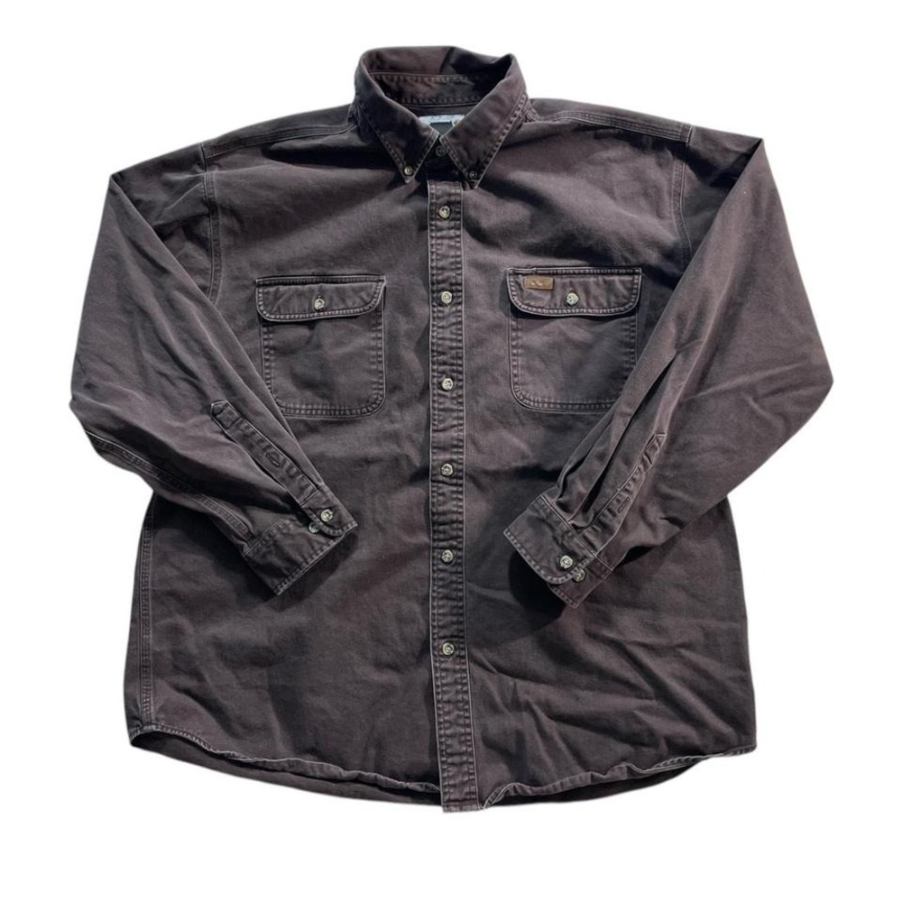 Vintage Carhartt Button Up Workwear Collar Outdoors 100% Cotton Men's XL